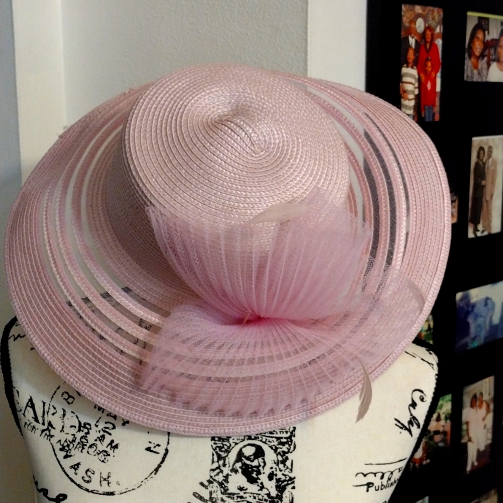Beautiful pink straw hat